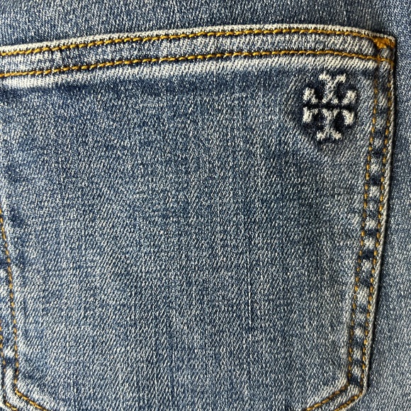 Tory Burch Harly Straight leg cropped jeans raw hem 29 - Picture 8 of 10